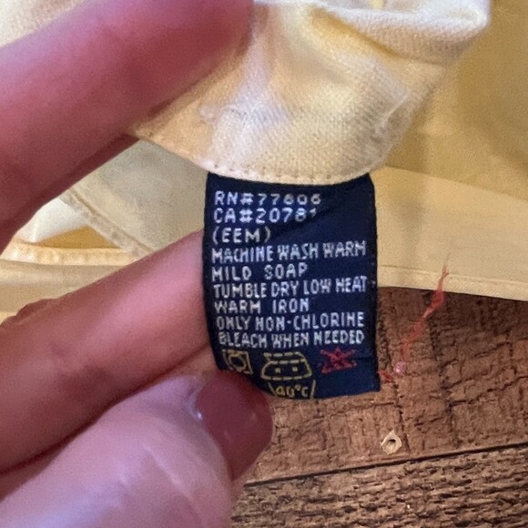 Tommy Hilfiger Yellow Oxford Cloth Button Front Shirt Cargo Pockets Cotton - Picture 6 of 7